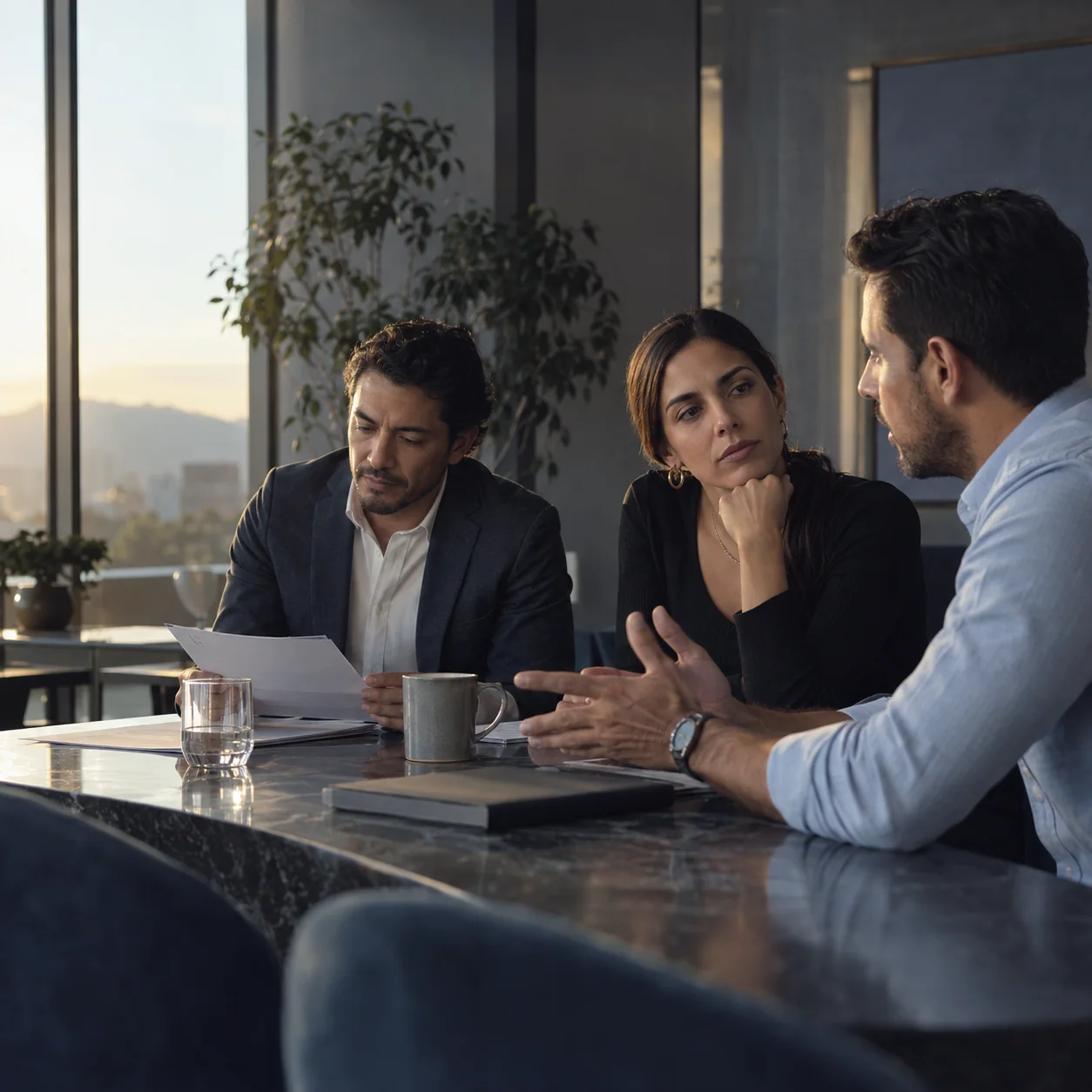 Team collaborating in a professional environment